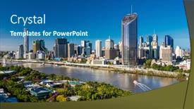  Presentation with cbd - Amazing PPT theme having brisbane-australia-dec-29-2016 backdrop and a ocean colored foreground