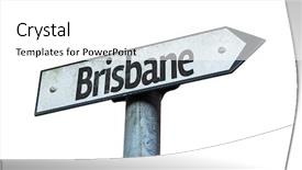  Presentation with culture - Audience pleasing PPT theme consisting of australian culture - brisbane sign isolated on white backdrop and a white colored foreground