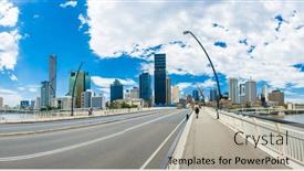  Presentation with skyline - Presentation consisting of brisbane-skyline-with-skyscrapers background and a light gray colored foreground
