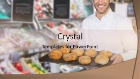  Presentation with grocery store - Colorful PPT theme enhanced with bristol - baker showing bread against white backdrop and a  colored foreground