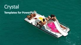  Presentation with family day - Beautiful PPT theme featuring bristol - family on boat day-trip enjoying backdrop and a  colored foreground