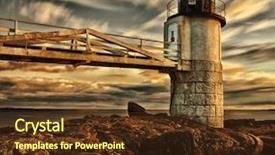  Presentation with maine - Audience pleasing slide deck consisting of bristol - lighthouse on top backdrop and a tawny brown colored foreground