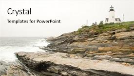  Presentation with bristol - Beautiful presentation theme featuring bristol - pemaquid point lighthouse and rock backdrop and a  colored foreground