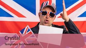  Presentation with britain - Theme enhanced with britain exit - british male businessman with brexit background and a coral colored foreground