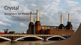  Presentation with britain - Cool new presentation theme with britain industrial - battersea power station in london backdrop and a light gray colored foreground