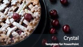  Presentation with dessert neighborhood - Cool new PPT layouts with british american - delicious summer dessert- pie backdrop and a tawny brown colored foreground