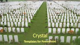  Presentation with world war - Beautiful presentation theme featuring british army - first world war graveyard backdrop and a tawny brown colored foreground