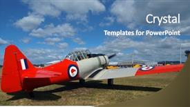  Presentation with harvard - Slides featuring british army - harvard aircraft ready to taxi background and a teal colored foreground