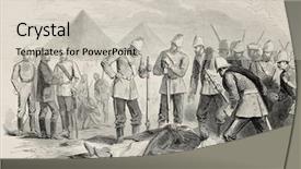  Presentation with battle - Audience pleasing theme consisting of british army - old illustration of abyssian emperor backdrop and a soft green colored foreground