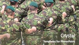  Presentation with british - Beautiful slides featuring british army - parade backdrop and a gray colored foreground