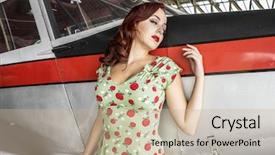  Presentation with second world war - Presentation design with british army - trip beautiful woman with pinup background and a coral colored foreground