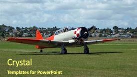  Presentation with harvard - PPT layouts featuring british army - vintage harvard plane parked background and a tawny brown colored foreground