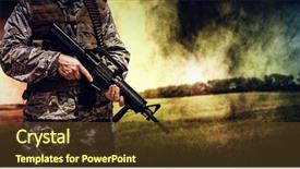  Presentation with farm for kids - Slide deck having british army - wheat farm against military carrying background and a tawny brown colored foreground