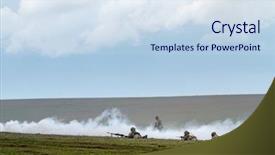  Presentation with nato - PPT theme consisting of british army personnel take part background and a sky blue colored foreground