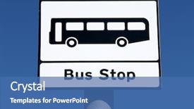  Presentation with bus stop - Cool new slide set with person handing money to another person detail backdrop and a white colored foreground.