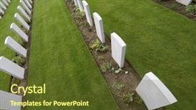  Presentation with cemetery - Slides enhanced with british cemetery in bayeux normandy background and a tawny brown colored foreground