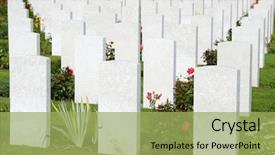  Presentation with cemetery - Colorful theme enhanced with british cemetery in bayeux normandy backdrop and a yellow colored foreground