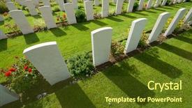  Presentation with cemetery - Amazing slides having british cemetery in bayeux normandy backdrop and a tawny brown colored foreground