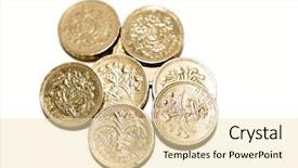  Presentation with british - Beautiful presentation featuring british coins isolated over white backdrop and a lemonade colored foreground