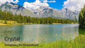  Presentation with canada ontario lake of two - Theme enhanced with british columbia - majestic mountain lake in canada background and a gold colored foreground