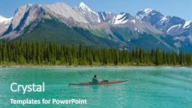  Presentation with british columbia canada - Audience pleasing slide deck consisting of british columbia - red canoe at mountain lake backdrop and a teal colored foreground