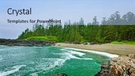  Presentation with rocky shore - PPT theme having british columbia - rocky shore of pacific rim background and a light blue colored foreground