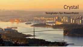  Presentation with lions - Audience pleasing PPT theme consisting of british columbia - vancouver sunrise with lions gate backdrop and a yellow colored foreground