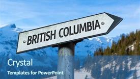  Presentation with british columbia - Amazing PPT theme having british columbia direction sign backdrop and a ocean colored foreground