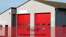  Presentation with fire station - Presentation theme having british fire station background and a red colored foreground