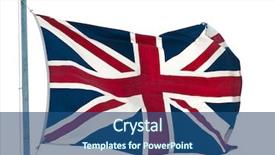  Presentation with union jack - PPT theme enhanced with british flag union jack flying background and a ocean colored foreground