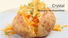  Presentation with cheddar - Slide set having british food - baked potato with cheddar background and a yellow colored foreground