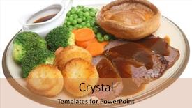  Presentation with roast sirloin beef - Amazing theme having british food - roast beef dinner with yorkshire backdrop and a coral colored foreground