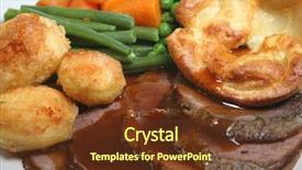  Presentation with roast sirloin beef - PPT theme consisting of british food - roast beef dinner background and a tawny brown colored foreground