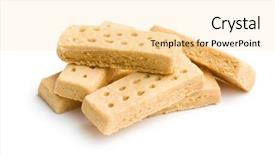  Presentation with fingers - Beautiful presentation featuring british food - sweet shortbread fingers on white backdrop and a blonde colored foreground