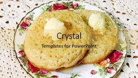  Presentation with english food - Presentation design with british food - toasted crumpets with honey background and a yellow colored foreground
