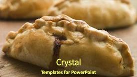  Presentation with traditional - Audience pleasing presentation theme consisting of british food - traditional cornish pasties backdrop and a tawny brown colored foreground