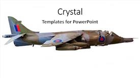 Presentation with fighter jet - Amazing presentation theme having british harrier fighter jet isolated backdrop and a white colored foreground