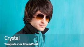  Presentation with british - Beautiful theme featuring british indie pop rock look backdrop and a teal colored foreground