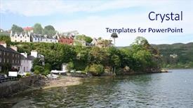  Presentation with scotland - Slide deck with british isles - portree isle of skye scotland background and a  colored foreground