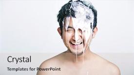  Presentation with facial pain medical man - Slide deck consisting of british isles - shirtless young man with pink background and a lemonade colored foreground