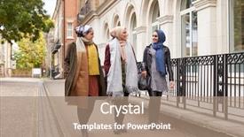  Presentation with muslim parenting - Presentation consisting of british muslim female friends walking background and a coral colored foreground