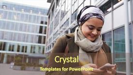  Presentation with woman muslim - Presentation design having british muslim woman texting background and a tawny brown colored foreground