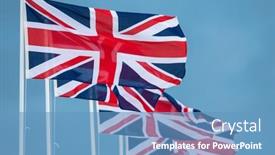  Presentation with union jack flag - Slide deck having british-or-united-kingdom-union background and a teal colored foreground