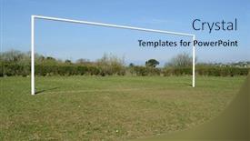  Presentation with goal - PPT theme having british-park-football-pitch-goal background and a light blue colored foreground