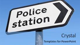  Presentation with british - Cool new PPT layouts with british police station sign backdrop and a light blue colored foreground