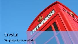  Presentation with red telephone - Slide deck featuring british red telephone box background and a light blue colored foreground