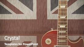  Presentation with union jack - PPT theme enhanced with british rock invasion concept - detail background and a tawny brown colored foreground