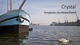  Presentation with royal - Amazing PPT layouts having british royal navy - boat in the harbour backdrop and a light blue colored foreground