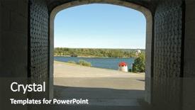  Presentation with fort - Audience pleasing presentation design consisting of british royal navy - fort henry national historic site backdrop and a dark gray colored foreground