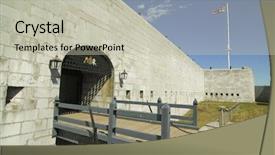  Presentation with indian historic places - Cool new slide set with british royal navy - fort henry national historic site backdrop and a mint green colored foreground